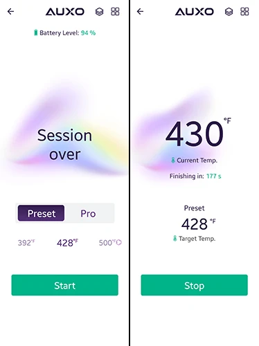 AUXO Celsius Vaporizer - AUXO Connect App Preset Mode AUXO Celsius Vaporizer - AUXO Connect App Preset Mode